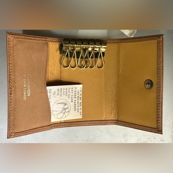 Vintage PIERRE CARDIN Leather Key Holder Wallet w/ Original Box & Documents Gift - Picture 6 of 9